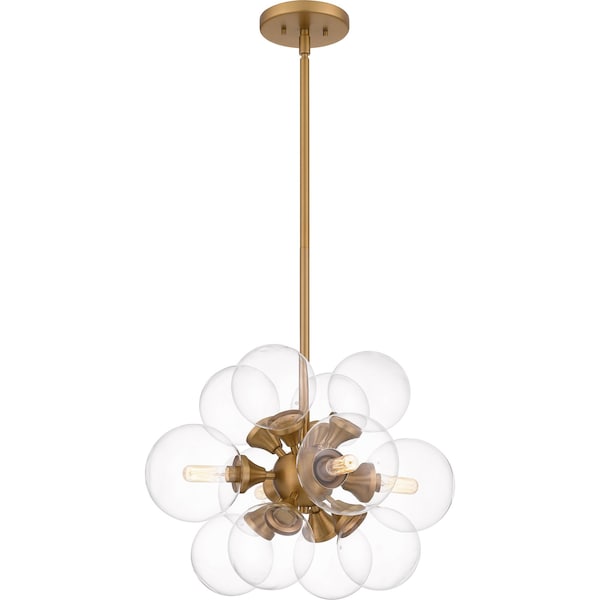 Quoizel Glinda Pendant 4 Lights Brushed Weathered Brass GLI2820BWS - main
